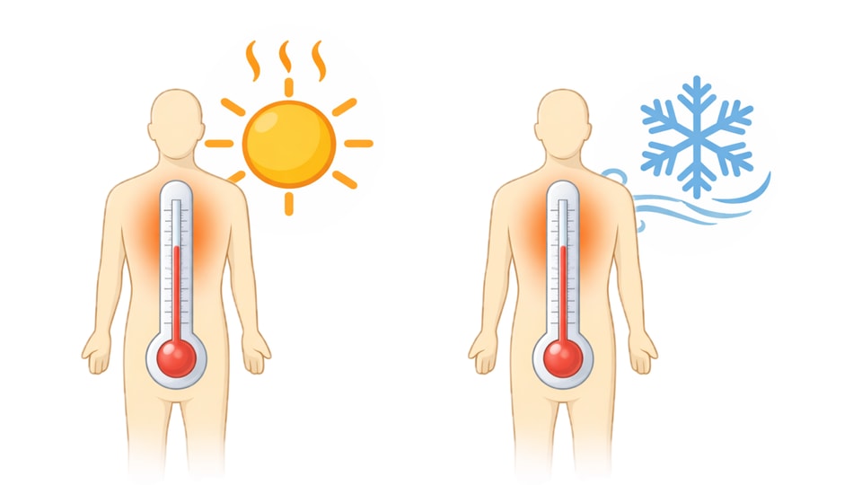 Reglerad temperatur hos människan oavsett yttre miljö